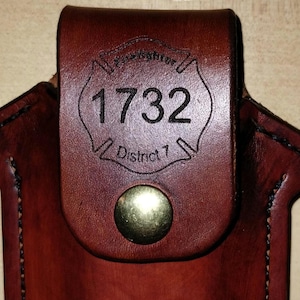 Personalized Firefighter Leather Multitool Sheath: Custom Crafted SOG PowerAssist