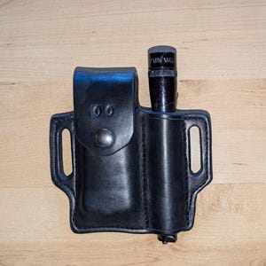 Handcrafted Leather Sheath for Leatherman OHT & Mini Maglite, Personalized with Initials for Free image 10