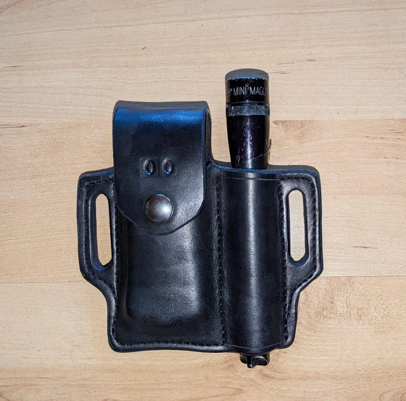 Handcrafted Leather Sheath for Leatherman OHT & Mini Maglite, Personalized with Initials for Free image 10