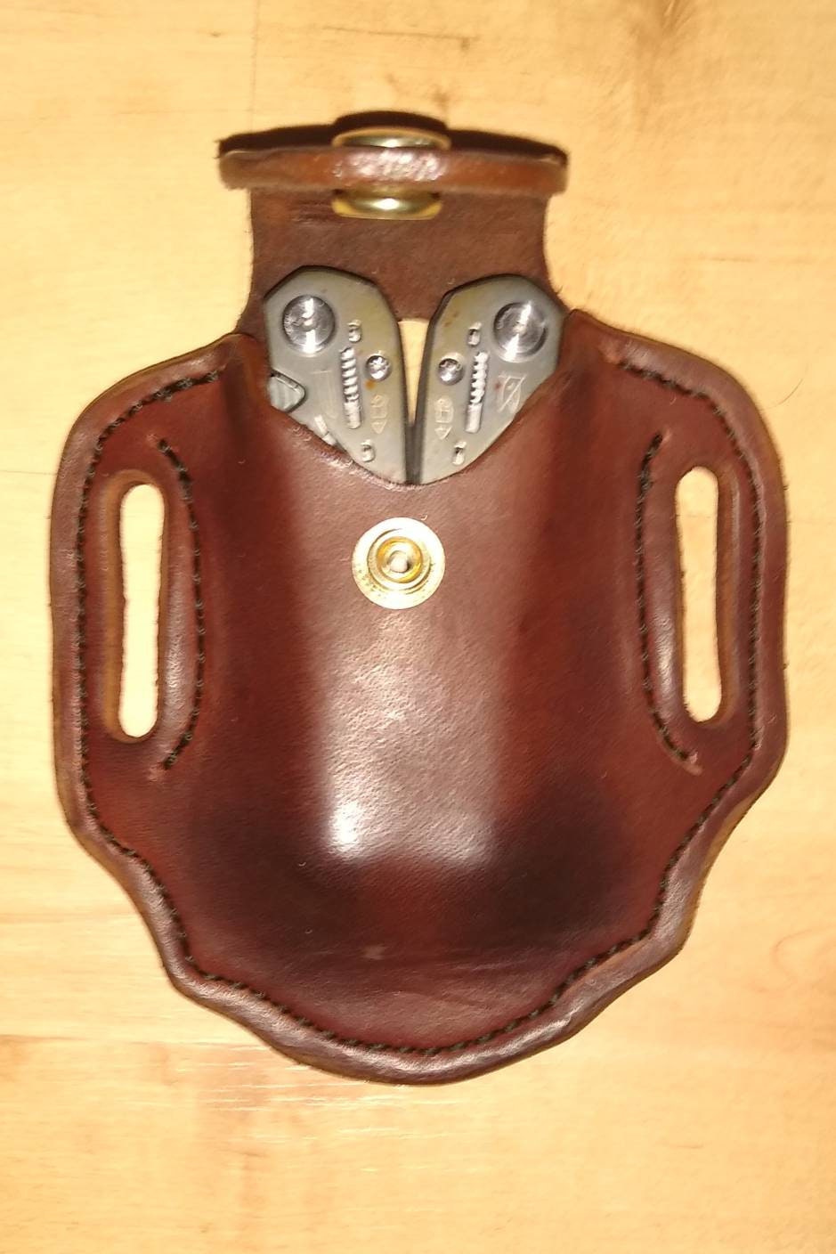 Leather Gerber sheath, custom crafted for Gerber Suspension, Gerber