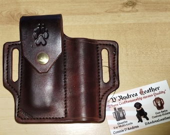 Leather Sheath for Gerber, handcrafted Gerber Sheath and Mini Maglite, custom Case, custom MiniMag Leather case, replacement sheath EDC, OWB