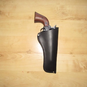 Leren holster in western-stijl voor Ruger Single 6, handgemaakt van premium leer met riemlus aan de achterkant voor comfort, OWB
