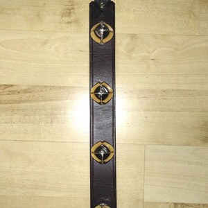 Handmade Leather Sleigh Bell Door Hanger - 4 Jingle Bells