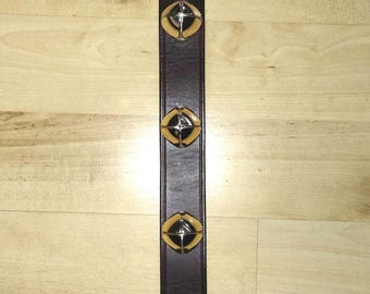 Handmade Leather Sleigh Bell Door Hanger - 4 Jingle Bells