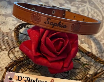 Leather personalized Dog collar, Leather for your dog or cat