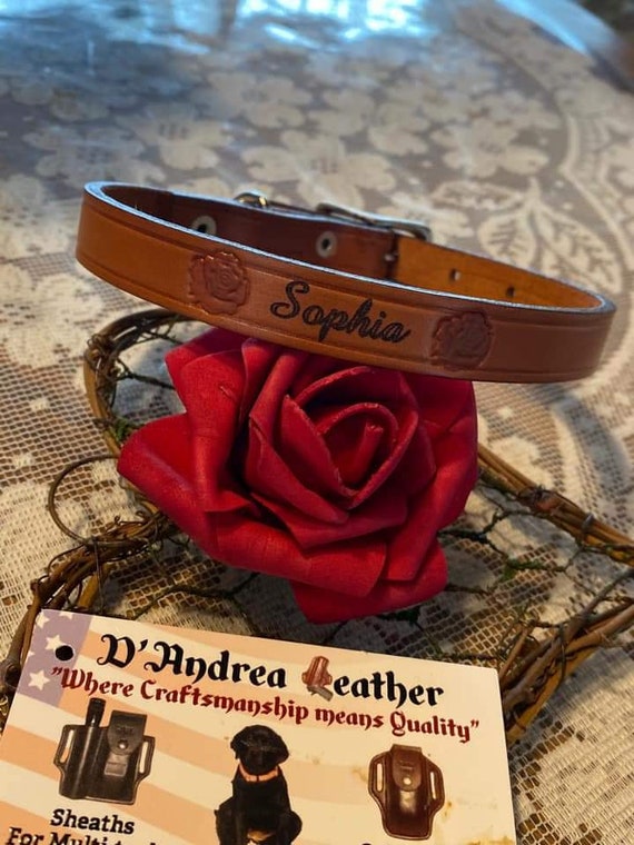 Leather personalized Dog collar, Leather for your dog or cat