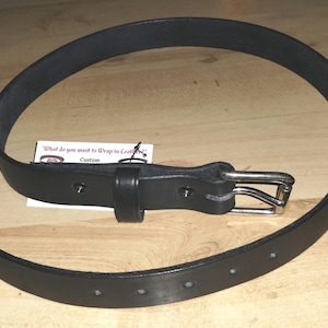 Handmade Water Buffalo Leather Belt: 1 1/2&quot; Roller Buckle