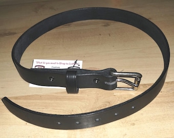Leather double Belt, 1 1/2" Leather Water Buffalo Double leather Belt, Mens belt, woman's belt with roller Buckle and handmade keeper.