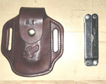 Handcrafted Leather Sheath for Leatherman PST II, Free Initials, PST Belt Case