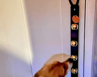 Handmade Leather Sleigh Bell Door Hanger - 4 Jingle Bells