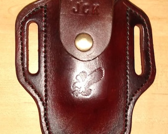 Personalized Leather sheath, custom crafted, replacement sheath, leatherman case, belt, EDC, OWB