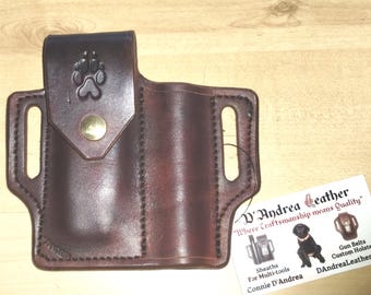 Leather Sheath for Gerber, handcrafted Gerber Sheath and Mini Maglite, Free initials, custom Case, custom MiniMag Leather case, EDC, OWB