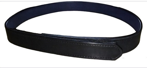 Leather buckleless Belt, musicians belt, leather Range Belt, Instructors Carry Belt.  Handcrafted double layer of Premium Leather with name