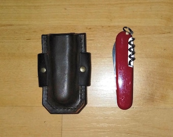 Leather Overall Sheath, overalls sheath for your Swiss Army Knife