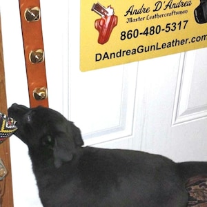 Dog doorknob bell hanger, Leather Bell hanger, Dog potty bell Hanger, handmade leather door hanger, classic leather bell door hanger
