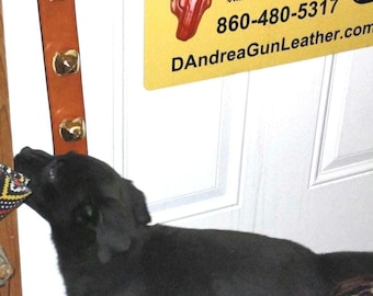 Classic Leather Bell hanger, Dog Door bell Hanger, handmade leather door hanger, handmade with quality up-cycled leather