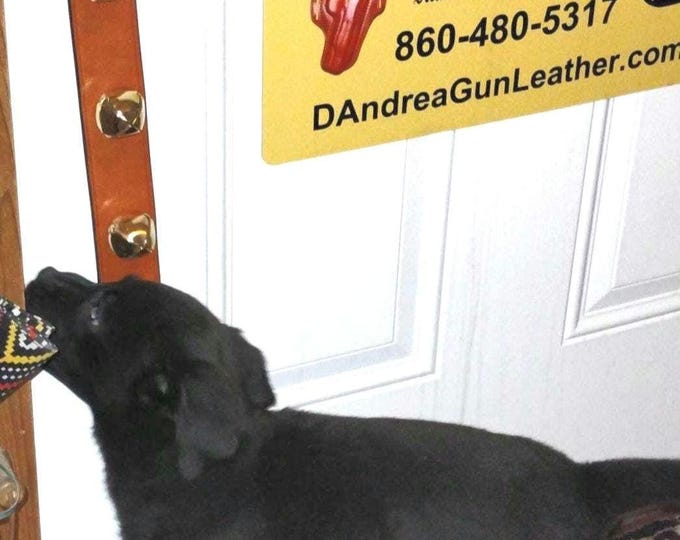 Classic Leather Bell hanger, Dog Door bell Hanger, handmade leather door hanger, handmade with quality up-cycled leather