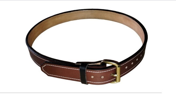 Belt, 1 1/2" Leather double leather belt, belt with roller Buckle and handmade keeper.