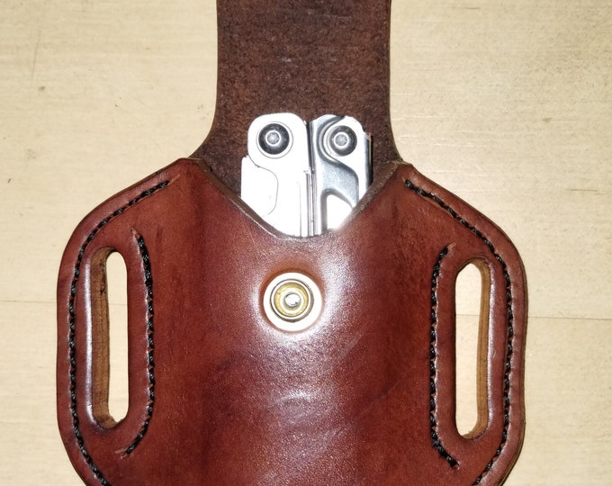 Leather Rev sheath, custom crafted for Leatherman REV, personalized sheath, replacement sheath for your REV, leather belt case