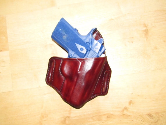 Leather Holster for 1911 Compact, 3" barrel, custom crafted from premium leather for EDC, OWB