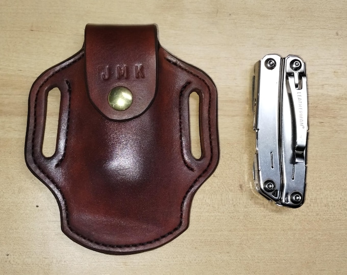 Handcrafted Leather Sheath for Leatherman Rebar, Free initials, Rebar Belt Case