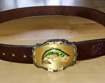 Custom Leather Belt, Leather belt with your initials and personal buckle.