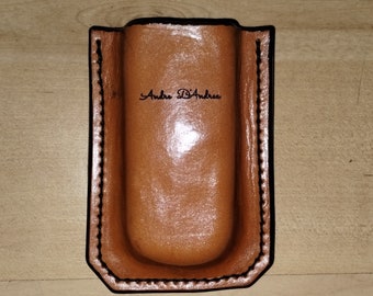 Personalization, Stamp for leather, on flap, on sheath, on belt, added after purchase.