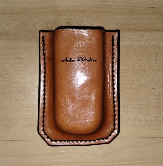 Personalized, Stamp on leather, on flap, on sheath, on belt, etc.