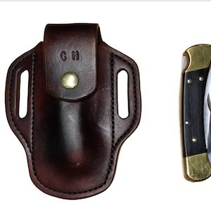 Étui en cuir pour couteau pliant Buck 110, étui fabriqué sur mesure pour Buck 110. Étui personnalisé, étui en cuir, accessoire pour votre ceinture, EDC, OWB