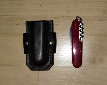 Leather Overall Sheath, overalls sheath for your Swiss Army Knife