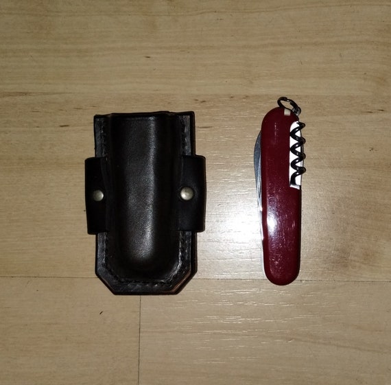 Leather Sheath, overalls sheath for Swiss Army Knife