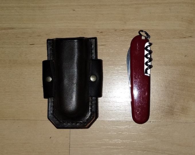 Leather Sheath, overalls sheath for Swiss Army Knife