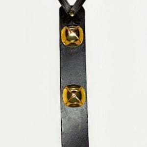 Sleigh Bell Door Hanger, beautiful 4 Jingle Bells, handmade door hanger. Sleigh bells, jingle bells, up cycled quality leather door hanger