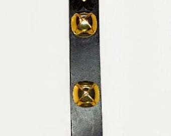 Sleigh Bell Door Hanger, beautiful 4 Jingle Bells, handmade door hanger. Sleigh bells, jingle bells, up cycled quality leather door hanger