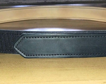 Belt, Leather No Buckle belt, 1 1/2" leather Gun Range Belt and/or Instructors Carry Belt.  Handcrafted double layer, Premium Leather keeper