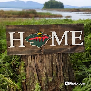 Hand Cut Hockey Team Wood Home Sign: Man Cave Decor