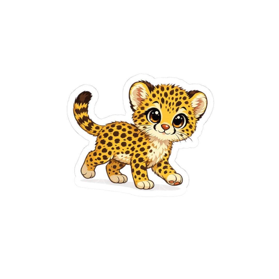 Baby Cheetah Sticker | Glossy Vinyl Decal - Etsy