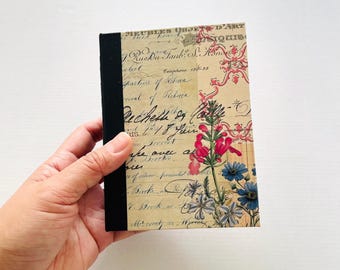 Small Vintage Style Junk Journal, Plain Tea-Dyed handmade book, empty junk journal