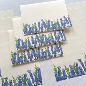 Juego de escritura de letras de lavanda, tema de primavera, juego de papel para escribir, papelería hecha a mano