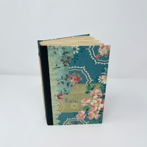 Blank junk journal, vintage style journal plain journal, hardcover fabric spine journal