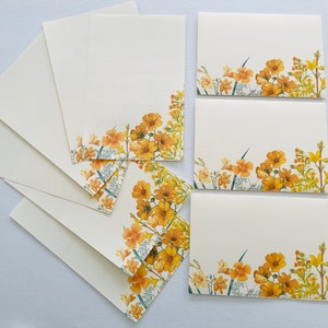 Yellow flowers stationery, letter writing set