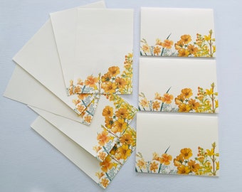 Yellow flowers stationery, letter writing set