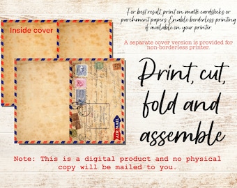 Vintage Airmail Travel Journal Kit: Printable Ephemera (Digital Kit)