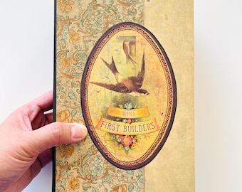 Vintage Style Plain Junk Journal: Fabric Spine, Tea-Dyed Paper