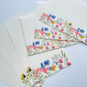 Wild flowers stationery, Letter writing set, Handmade stationery