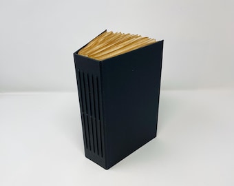 Diario basura de tapa dura negra, estilo vintage, libro hecho a mano