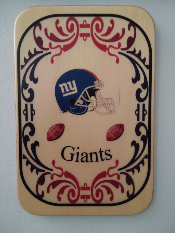 New York Giants Football Wall Plaque Giants Home Decor Etsy