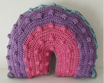 Crochet Boho Rainbow Pillow, Summer of '77 Collection