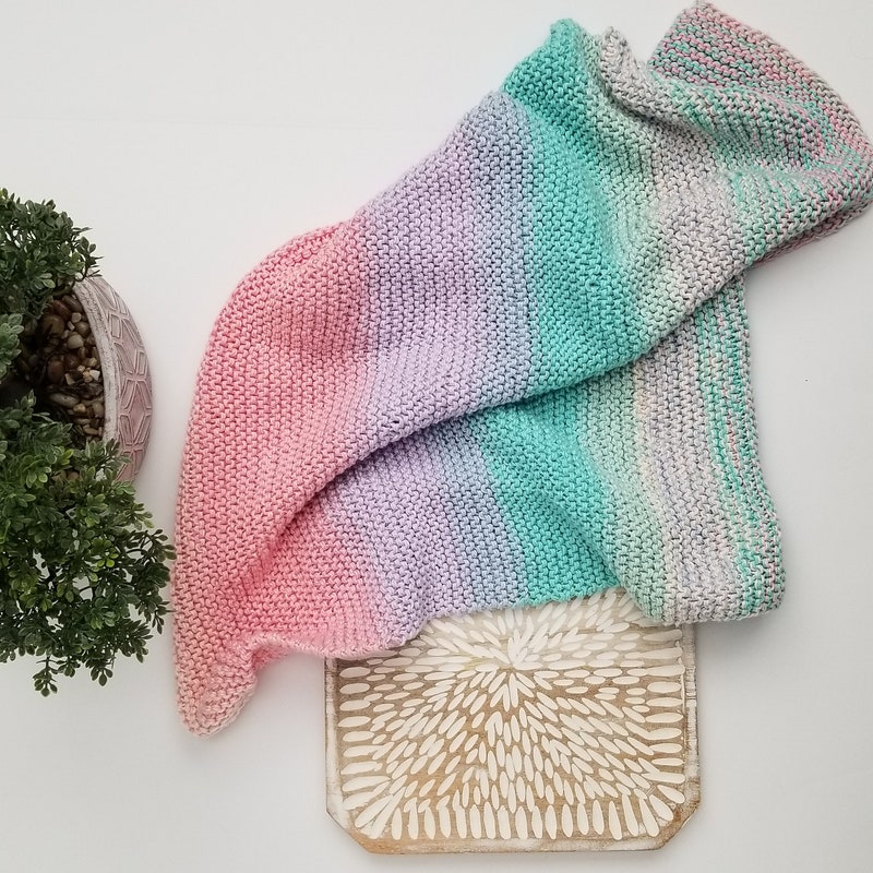 Blue Ombre Knit Blanket