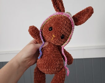 Crochet Bunny with Removable Bonnet
